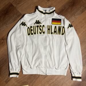 Kappa Deutschland Track Jacket Mens Soccer Germany Size XL White